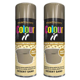 2X Paint Factory Desert Sand Matt Spray Paint 250ml Spray Paint